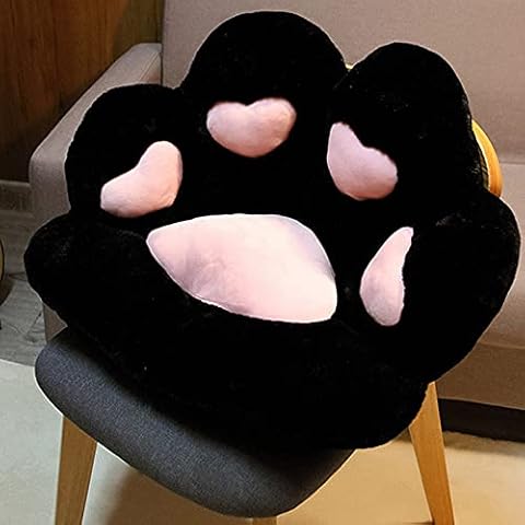 Deaboat Cat Paw Seat Cushion Chair Pads Cats Paw Shape Lazy Sofa Soft Chair Floor Cushions Cute Pillow Big Seat Pad Home Decor for Office Worker Kids Girlfriend Gift Cat Nest (Black, 27.6 * 23.6inch) Cover