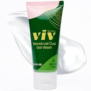 Viv for your V Premium Menstrual Cup & Disc Gel Wash, Gentle, Safe, Cleanser to Wash Reusable Silicone Period Cups & Discs, Free of Toxins, Parabens, and Fragrances, 2 fl. oz.