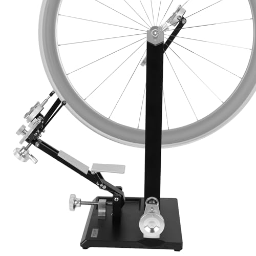 Wheel Truing Stand with Precision Dial Indicators Platform Bike Wheel Hub Display Stand with Tool Holder for Wheel Alignment and Disc Rotor Check