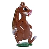 Osterhase mit Schlappohren als stehende Figur auch als Osteranhänger geeignet.