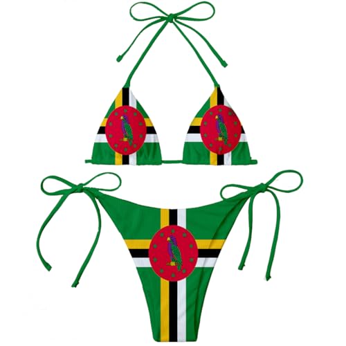 Dominica Flag Women Micro Sexy Bikini