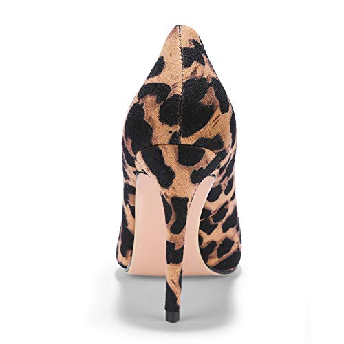 Idifu Women's In4 Classic Pointed Toe High Heels Pumps Wedding Dress Office Shoes (8.5 M Us, Leopard Suede) #TOP3