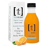 Teenology 'Be in the Clear' Body Wash for Teens - Tropical Orange - AVOID BREAKOUTS! - Sulfate Free - Paraben Free - Contains Natural Botanicals - Cruelty Free - Made in USA - 16 oz.