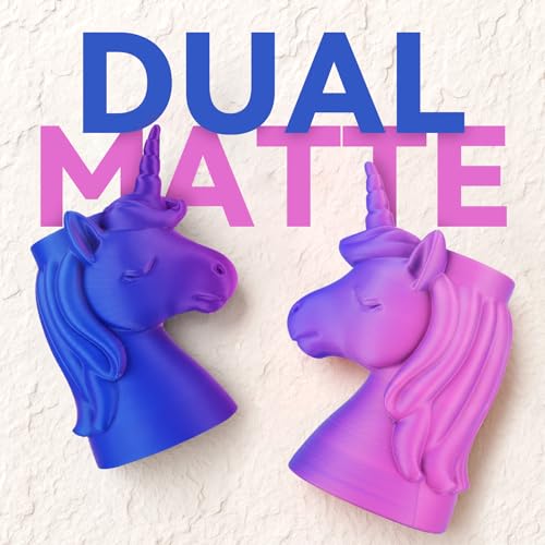 SUNLU Dual Color Matte PLA Filament 1.75mm, Matte 3D Printer Filament with 2 Color Gradient, Dimensional Accuracy +/- 0.02mm, 1kg Spool (Blue red)