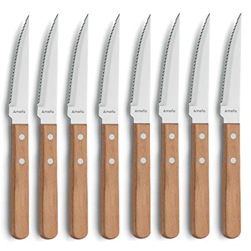 Couteaux steak bois Amefa Pizza Bois set de table de 8 pièces - 2