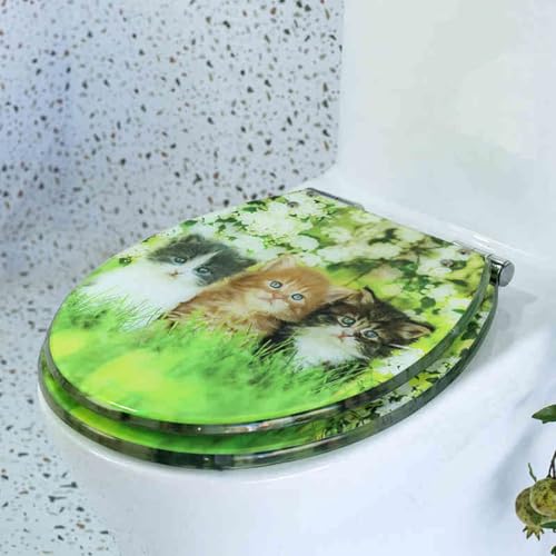 ֍AX[N[Y֍A Resin Toilet Seat Soft Close Arc Design Removable For U V O Toilets Size 42x36 cm(Style-14)