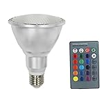 JOYLIT Par30 10W LED RGB Magic E27 Lamp Light Bulb, Color Changing Spotlight With 24Key Remote Control