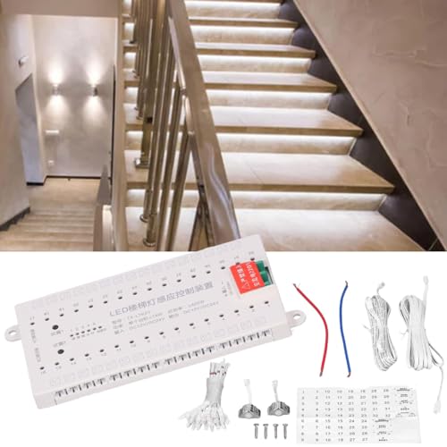 Smart Motion Sensor, LED Stair Lighting Kit, IP20 Rated, Level 5 Brightness and 30m Range LED Lamp Body Sensor Kit for Indoor LED Stair/Step Lamps (TX-LTK01)