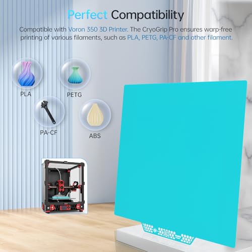 Image of BIQU CryoGrip Pro Glacier 356x356mm Panda Build Plate for Voron 350 3D Printer Double Sided Upgrade Build Plate Removable Surface Platform