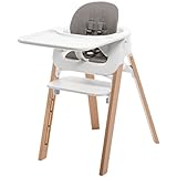 Stokke Steps Chair With Baby Cushion, Baby Set and Tray, Natural/Greige