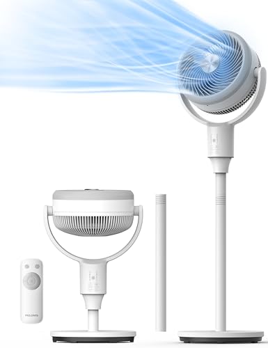 PELONIS Pedestal Fan, Air Circulator, Ultra OmniFlow (135°+90°Auto Oscillation), Quiet Floor Fan...