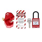 Tiuimk CB-01 - Juego de 3 dispositivos de seguridad eléctricos con bloqueo de disyuntor, color rojo