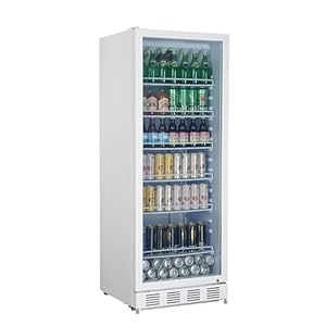 Getränkekühlschrank GSC4280, Metall/Glas, 280 L, belüftete Kühlung, 210 W, mit Schloss, Weiß