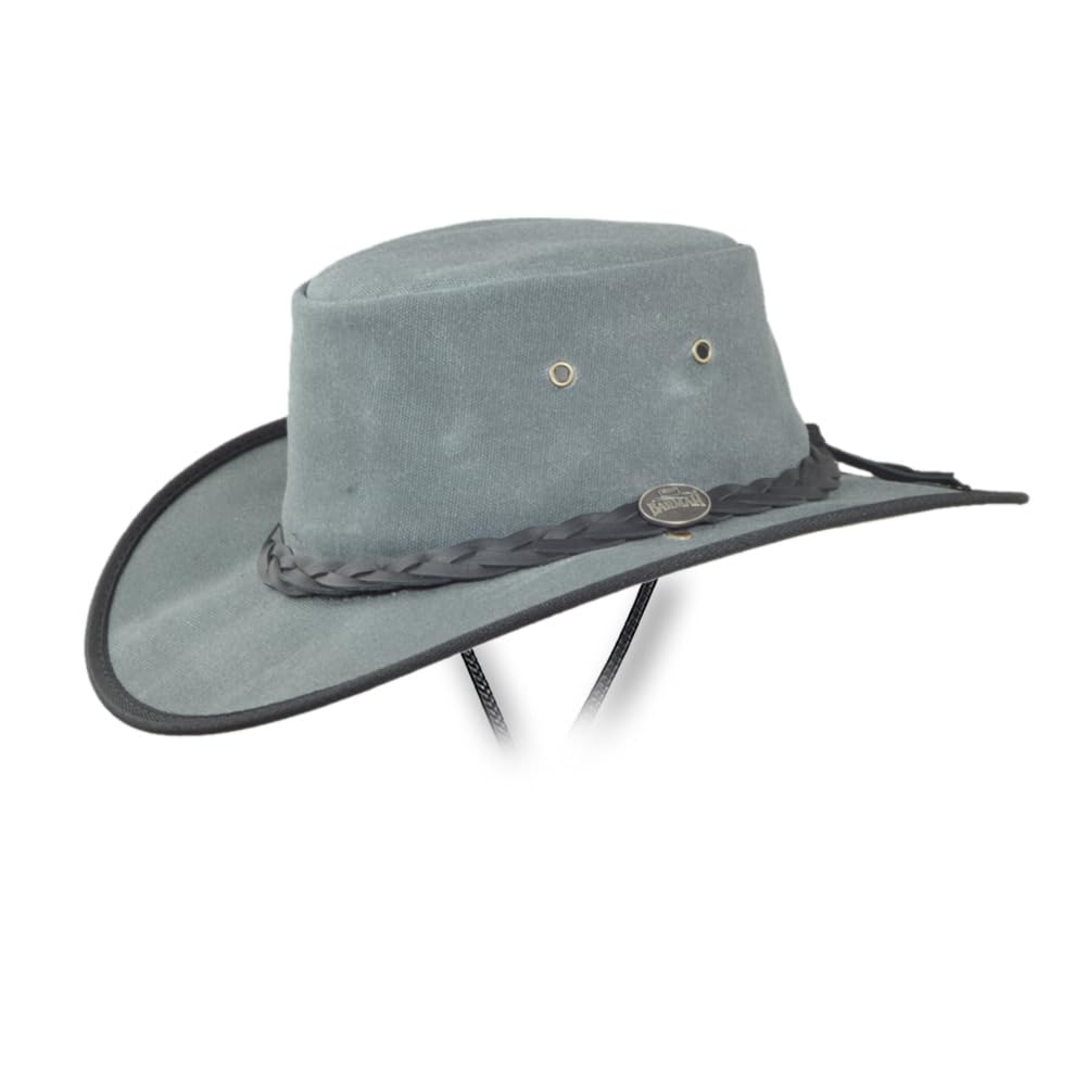 Barmah Hats Waxed Canvas Drover Hat - Item 1058 (Sage, Large)