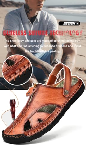 Men's summer slip-on shoes with toe coverings. One-piece design Comfortable and breathable.3
