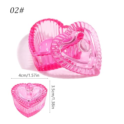 Recipiente de cristal para acrílico en forma de corazón miniatura 6