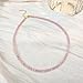 Rose Quartz Necklace, Handmade 4mm Pink Crystals Beaded Choker Necklaces for Women, Natural Gemstone Necklaces Rose Quartz Jewelry (Rose Quartz)
