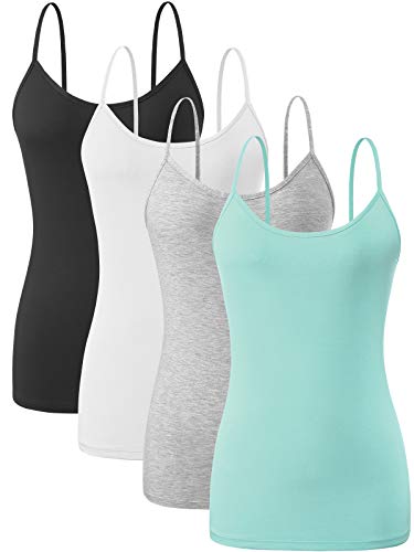Image of Orrpally Basic Cami Tank Tops Women Lightweight Camisole Stretch Tank Top Adjustable 4-Pack