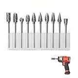 Hartmetall Frässtifte Set - 10 Stück Rotationsfräser für Holz- und Metallbearbeitung mit 1/8" Schaft -für Gravieren, Schnitzen, Bohren, Modellbau und DIY-Projekte – Robust und Langlebig