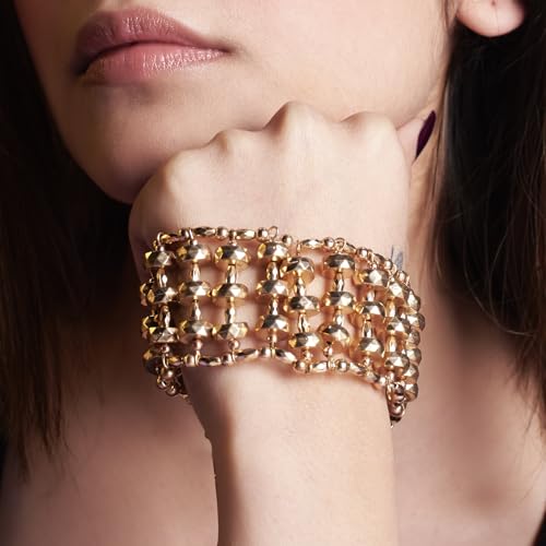 Image of SALTY Anti Tarnish Shaman Beads Bracelet for Women | Fancy Jewellery Gifts | Hand Band | Fashion Accessories for Girls | Minimal Jewelry Design | Ideal for Gifting | Marriage, Birthday | Gift for Valentine Day