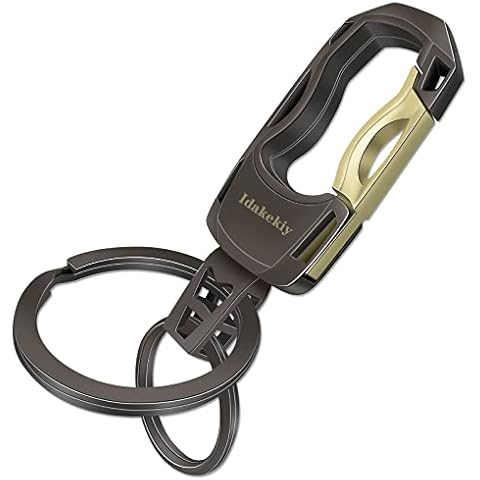 Idakekiy Heavy Duty Key Chain with 2 Key Rings Carabiner Car Key Chains Organizer for Men and Women (Dark Grey) Cover