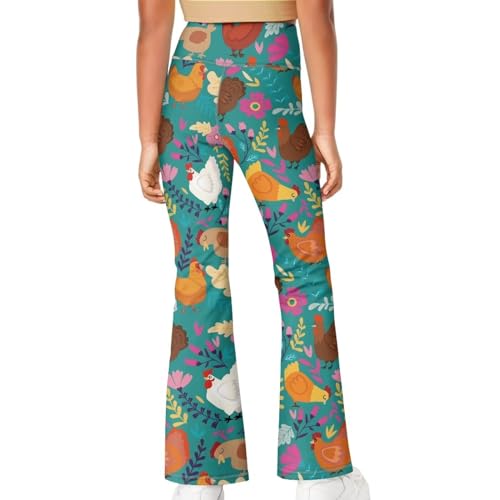 Flared Yoga Pants Casual Bootcut High Waist Leggings Lightweight Long Sweatpants for Girls 5-14Y3