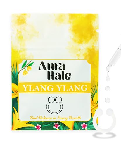 Aurahale Nasal Diffuser Ring – Ylang Ylang Scent For Mental Ease, Restful Sleep & Aphrodisiac Effect | Wearable Aromatherapy | Medical-Grade Silicone 
