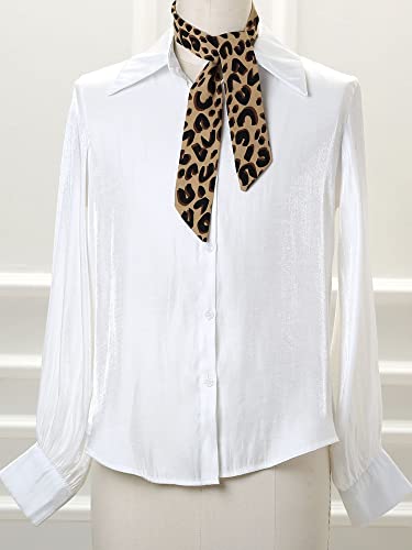 Allegra K 2Pcs Women Skinny Scarf Leopard Printed Hairband Long Neckerchief Neck Scarf 5