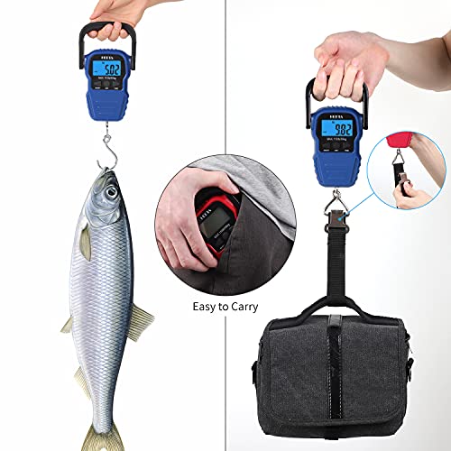 image for HEETA Fish Scale with Backlit LCD Display, Up to 110lb/50kg Digital Po