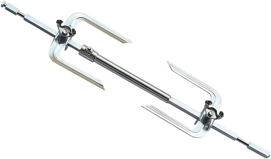 Abaodam Adjustable Rotisserie Fork 1/4 inch Rotisserie Spit Rod for Air Fryer, Stainless Steel Replacement Meat Fork, 15” Telescopic for Oven Air Fryer Accessory