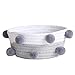 Cesta de almacenamiento plegable con pompones de cuerda de algodón para decoración de habitaciones infantiles, color gris y blanco