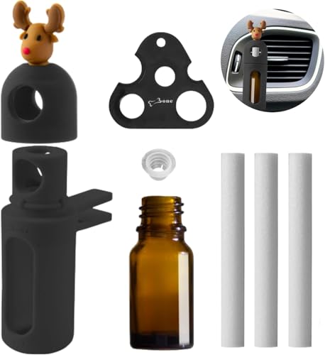 BONE Car Air Fresheners Scents Diffuser Bottle Vent Clip Perfume Essential Oil for Women Men Automotive Fragrance Decoration (Mr. Deer)