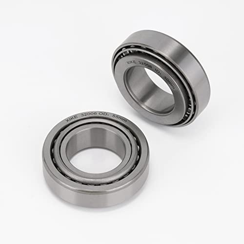 XIKE 2 Pcs 32006 Tapered Roller Bearings 30x55x17mm Cone and Cup Set, Fits DIY/ATV/Auto/Truck/Trailer Wheels, Transmission＆Engine, Industry/Engineering/Agriculture/Garden Machinery and Reducer.