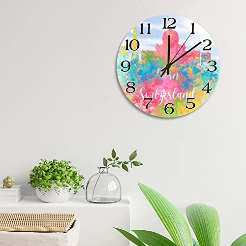 Horloge murale en bois 38 cm silencieuse à piles pour salon - 5
