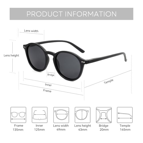 Polarized Sunglasses for Women Men Vintage Frame UV Protection Shades Driving Sun Glasses4