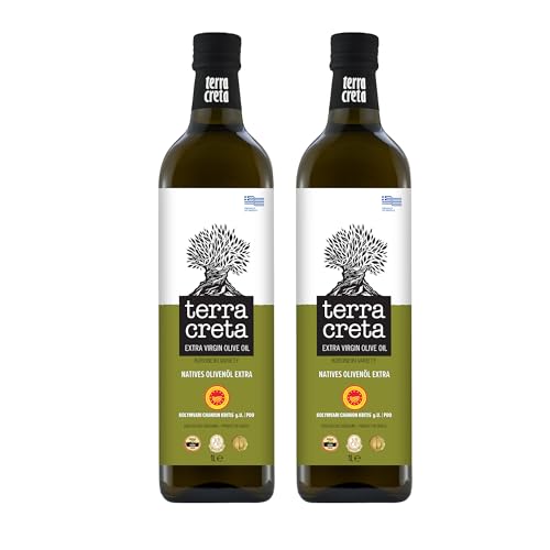 Terra Creta g.U. Kolymvari - Extra Natives Olivenöl, 2 x 1 L Flasche + 50 ml Edesma Bio Olivenöl