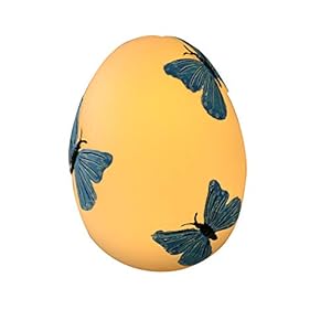 Easter Egg Decorations Spring Home Decor Handmade Hand Painted Real Wax Battery Operated Flameless LED Candle Kids’ Room Nursery Night Light Decorative Table Lamp Centerpiece with Timer Blue Butterfly