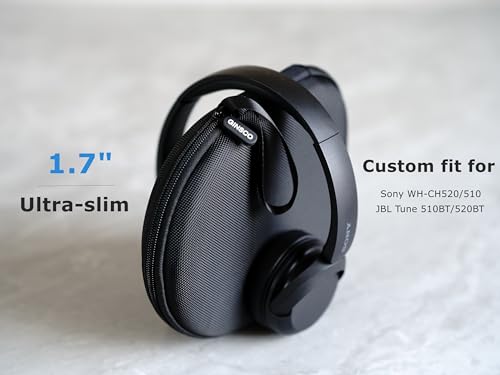 Ginsco Case Compatible with JBL Tune 510BT Bluetooth Headphones, with JBL Tune 520BT/670NC Live 460NC, with Sony WH-CH520/510, Portable Travel Carrying Headphone Case for On Ear Headphones (Black)