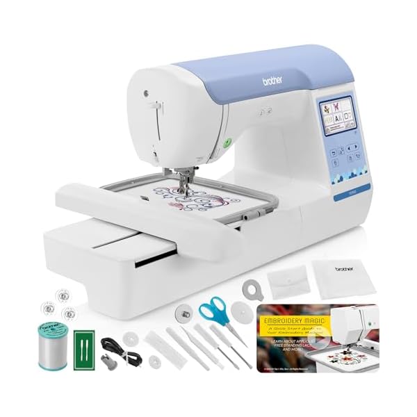 Brother PE900 Embroidery Machine, 5″ x 7″ Field Size, Cuts Jump Stitches, Wireless, WLAN, Includes Mr. Vac & Mrs. Sew – Embroidery Magic: Quick Start Video