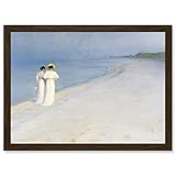 Artery8 PS Kroyer Summer Evening Walking Skagens Beach Painting Artwork Framed Wall Art Print A4 Verano playa Cuadro pared