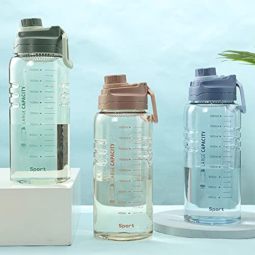Mabor Garrafa de água esportiva 2L, livre de BPA, garrafa de plástico não tóxica, garrafa de água co