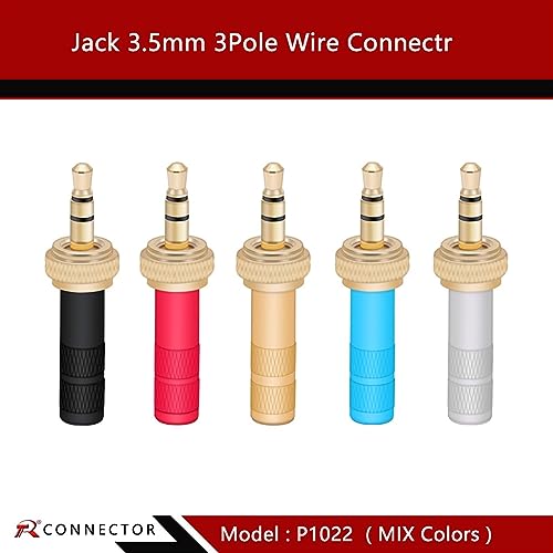 Conector Jack 3.5mm con tornillos de bloqueo estéreo de 3 pines para cables de sonido 3