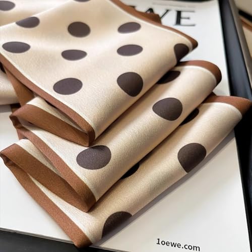 Alexis Leroy 59" x 5.9" Silk Scarf for Women Silky Satin Head Wrap Neck Scarf Hair & Bag Accessory Gift Packed2