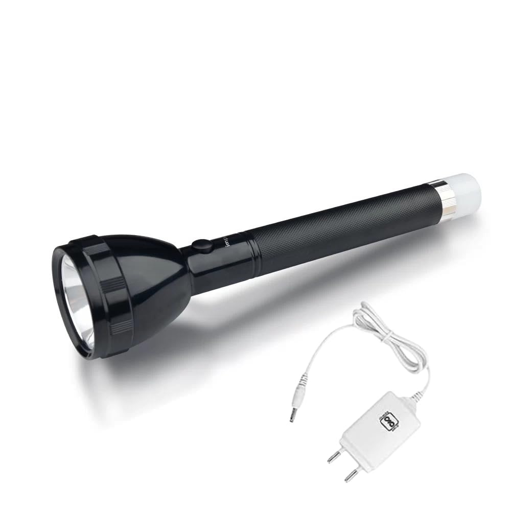 WOZIT 2 in 1 Torch Light | 450 Lumen Rechargeable Torch Light High Power | Dual Mode Emergency, Search Light for Home, Long Backup Battery Flashlight with Charging Indicator (Black)-image-44