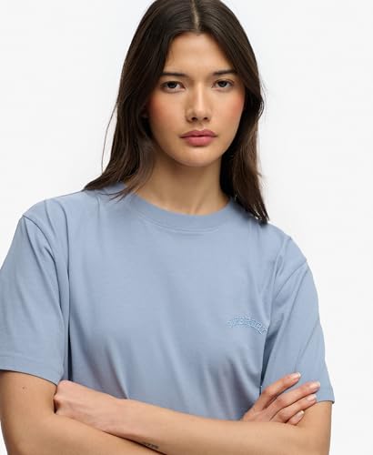 Superdry Essential Logo Loose Tee T-Shirt, Bleu Tidal, 38 Femmes