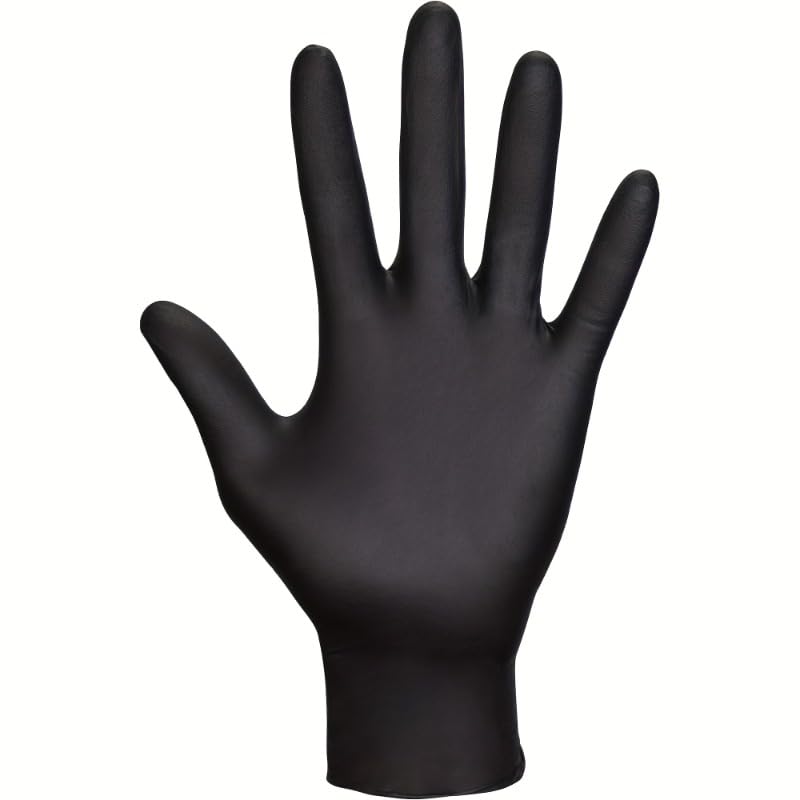 10-100 pezzi guanti monouso in nitrile neri for uso domestico senza polvere in lattice for la pulizia della cucina, cottura, manipolazione degli alimenti, l'auto, gli utensili(100pcs,M)