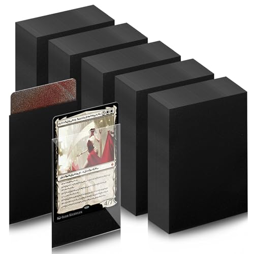 Mexgcom 500 Fundas Para Tarjetas, Fundas Para Tarjetas Coleccionables De 66 X 91 MM, Fundas Interiores De Ajuste Perfecto, Compatibles Con Mtg, Tarjetas Coleccionables, Tarjetas Deportivas (BLACK)