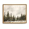 Roslynity framed canvas wall art vintage print paintings winter pine tree forest christmas rustic landscape country snow retro nature artwork for home living room bathroom wall decor 8×10  urban country home decor