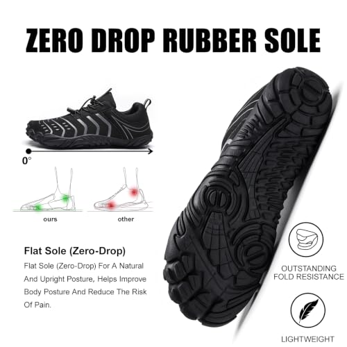 Image of Hike Barefoot Shoes for Women Men Breathable & Non-Slip Athletic Footwear Wide Toe Water Shoes,Designed for Walking,Running&Swimming