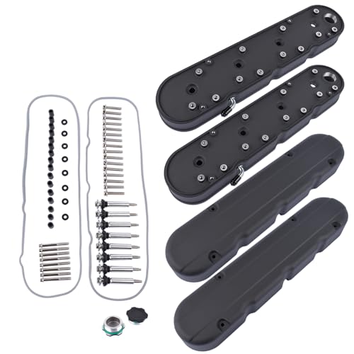 Woosphy JM8082-3BK Black Ls Smooth Cast Aluminum Valve Covers With Coil Mounts & Covers Replacement thumb #3